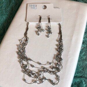 Time & Tru Layered Necklace & Earring Set NWT